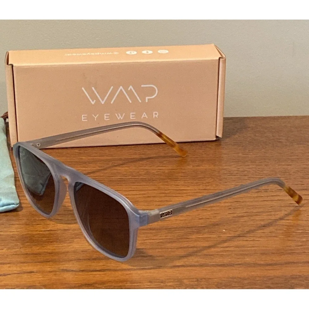 WMP Emerson Sunglasses Square Aviator Gray Frame Gradient Lenses W 54-19-145 LNC